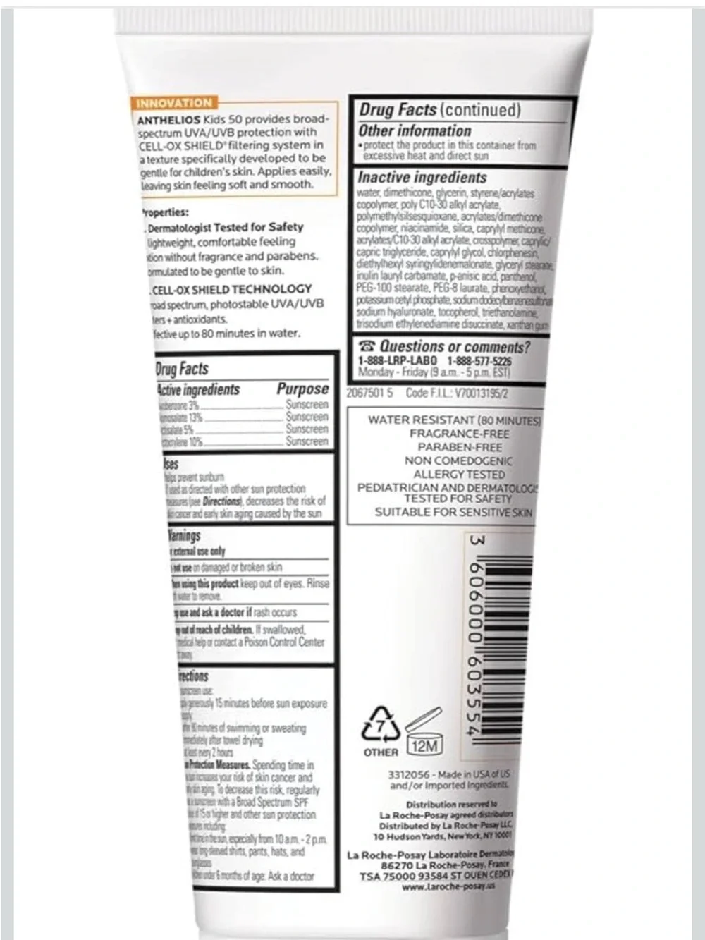 La Roche-Posay Kids SPF 50 Gentle Lotion Sunscreen & Sun Bum Cool Down Lotion